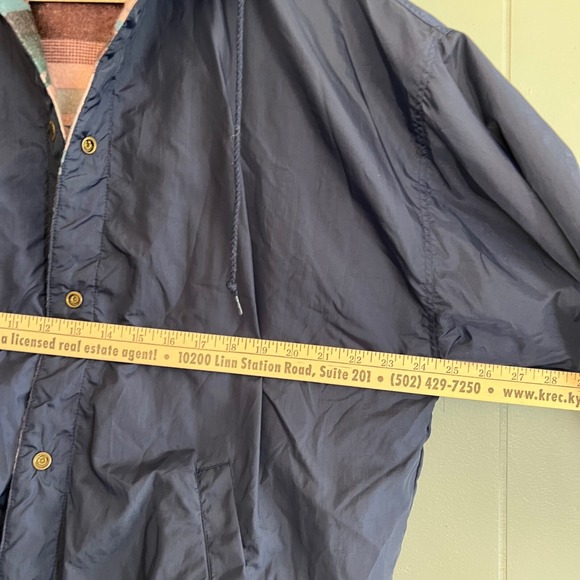 Vintage reversible‎ windbreaker jacket Aztec fleece Braetan XL navy 90s western - Picture 7 of 10